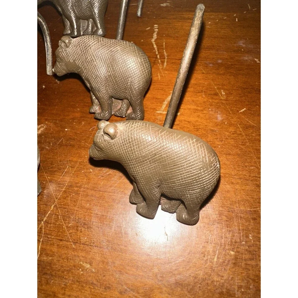 Shower Curtain Hooks 12pc Rustic Wildlife Lodge Brown Bear and Fish